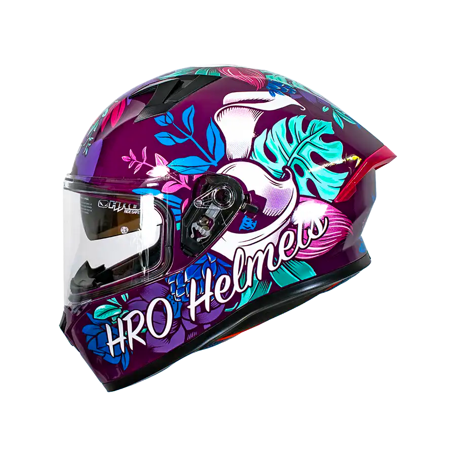 Hro Helmets Casco Hro Precio Casco Hro 523Dv Flowerist Púrpura