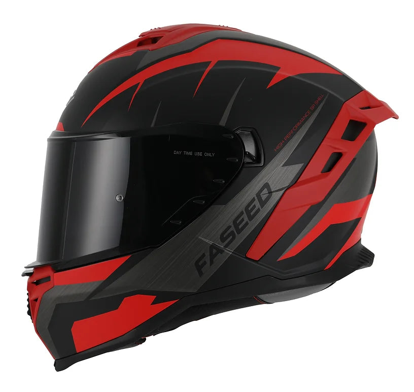 Casco Integral Faseed FS 867 Asphal Negro Rojo Moto Helmets Sebastian