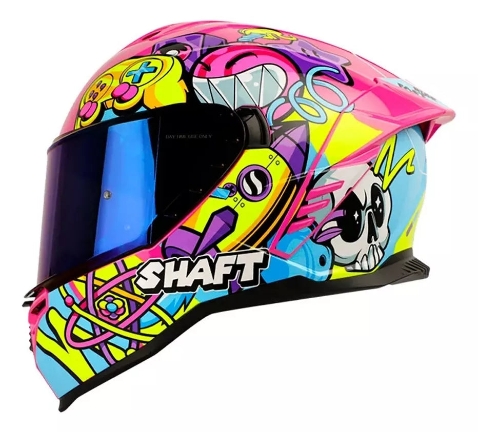 Casco Integral Shaft 598 Gtr Chalk Draw Fuchsia – Moto Helmets