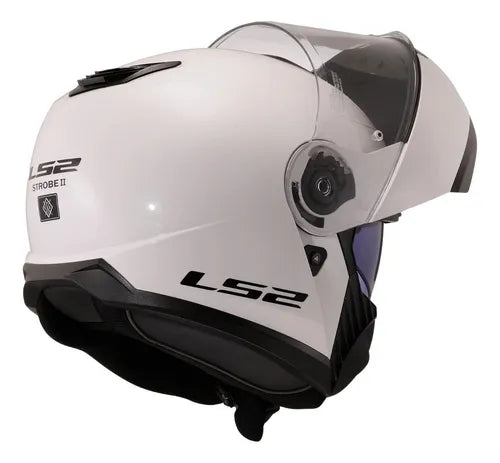 Casco Abatible Ls2 Strobe Blanco Brillo FF908