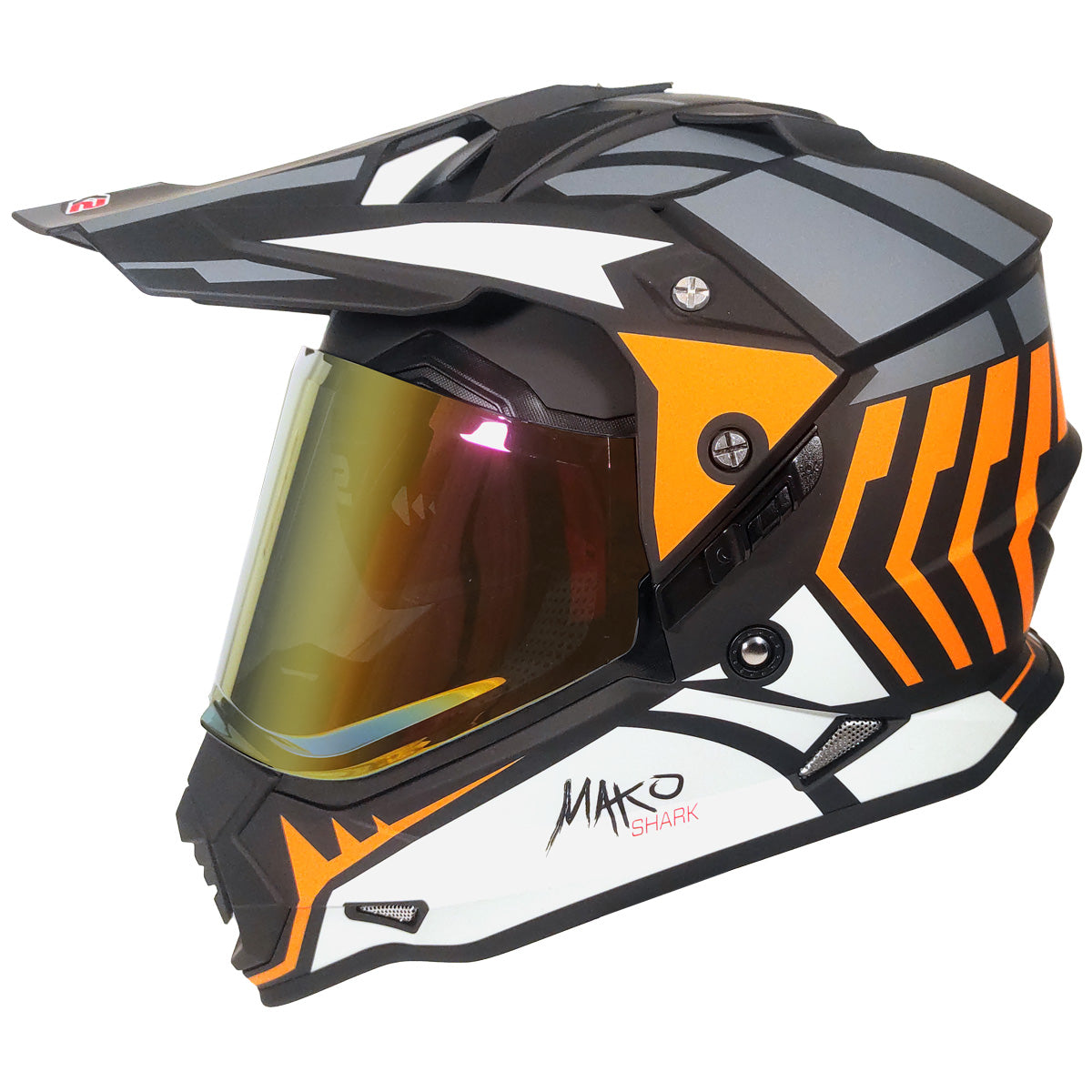 Casco Cross Street TechX2 632A Mako Gris Naranja – Moto Helmets