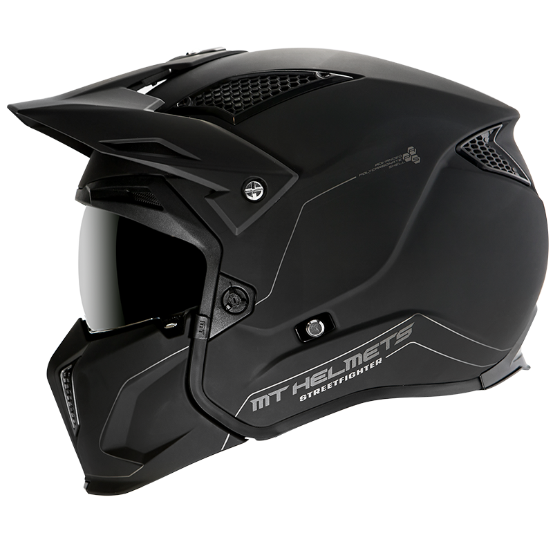 Casco MT StreetFighter Solid Negro Mate – Moto Helmets Sebastian