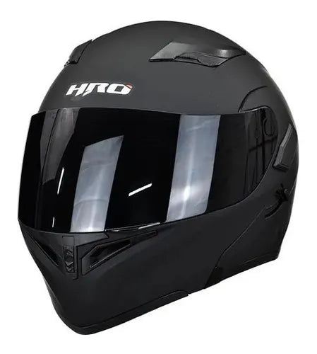 Casco Abatible Hro 3400 Luz Led Solid Negro Mate – Moto Helmets