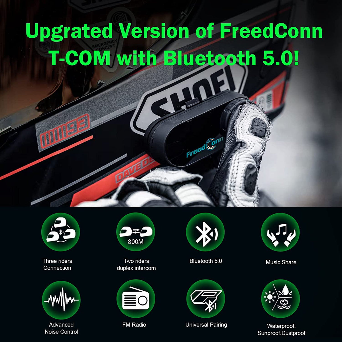 Intercomunicador Bluetooth Inalambrico Freedconn T-Com Vb 6 Nuevo Con Conexion Grupal