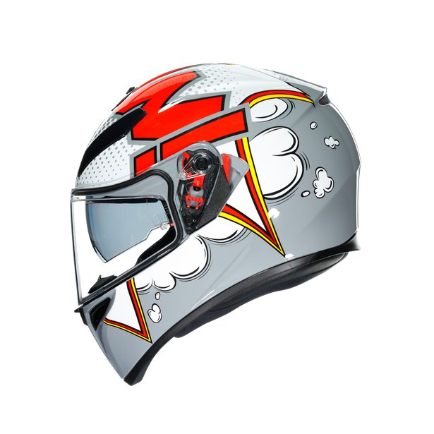 Casco AGV K3 Multi Bubble Gris Rojo Blanco – Moto Helmets & Sebastian
