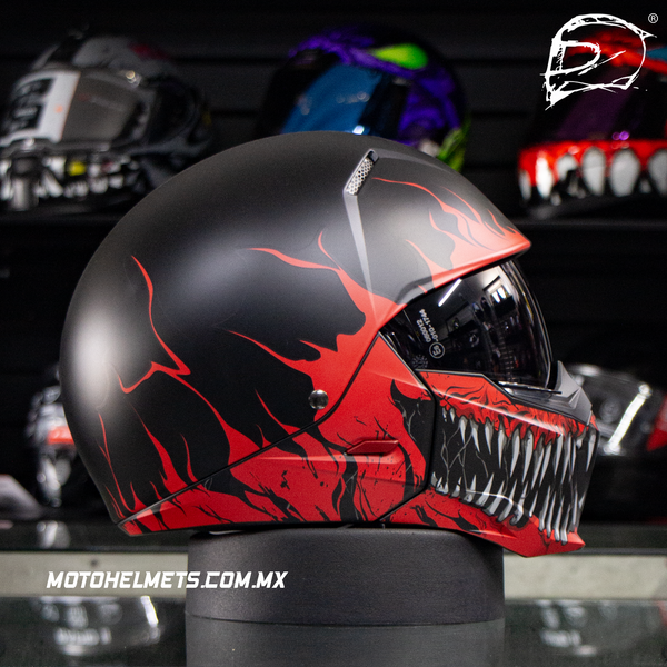 Casco Abierto Hjc I20 Scraw Negro Rojo