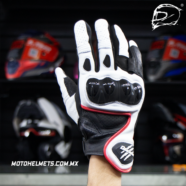 Guantes De Piel Giacomo T800 Blanco Negro