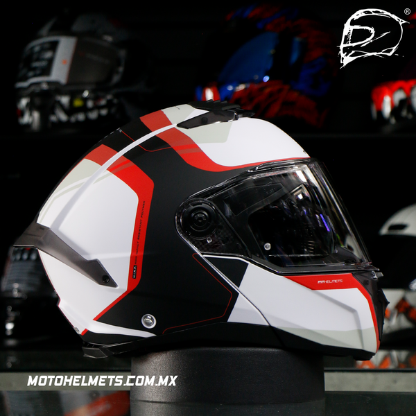 Casco Abatible MT SV Atom 2 Emalla B0 Rojo Brillo