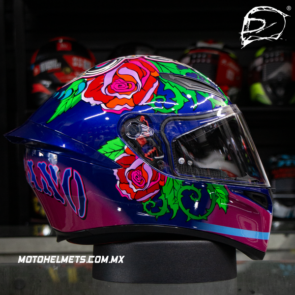 Casco Integral Agv K1  Replica Ece2205 Salom Azul Rosa
