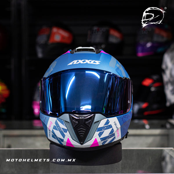 Casco Integral Axxis Hawk Sv Spiffy B7 Azul Mate