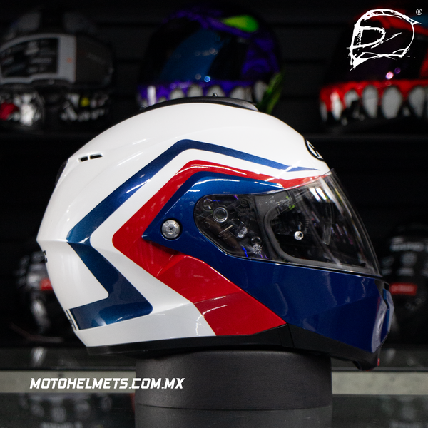 Casco Abatible Hjc C91N Nepos Blanco Rojo Azul
