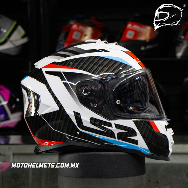 Casco Integral LS2 Storm Racer II Blanco Rojo Azul FF800