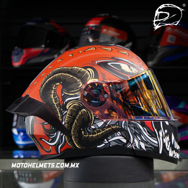 Casco Abatible R7 Racing Alfa Con Luz Led The King