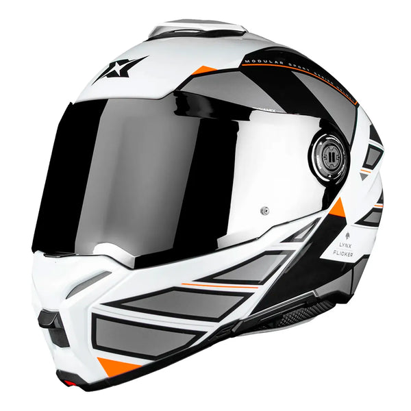 Casco Abatible Axxis A1 Lynk Blanco Gris Negro Brillo