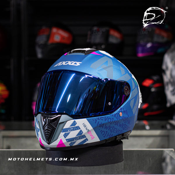 Casco Integral Axxis Hawk Sv Spiffy B7 Azul Mate