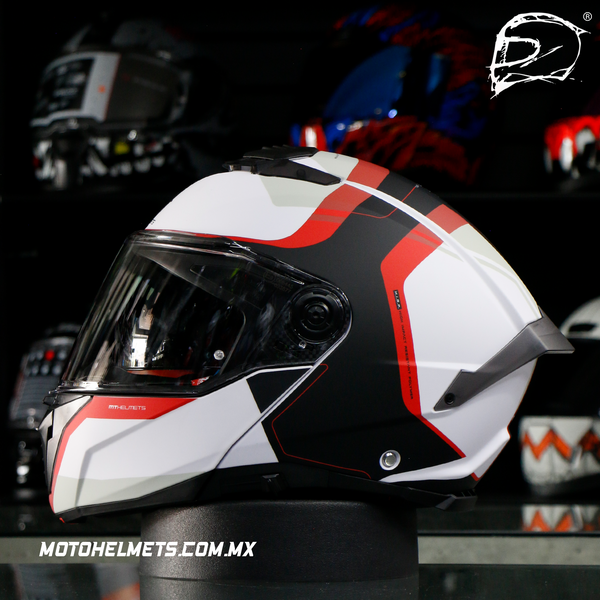 Casco Abatible MT SV Atom 2 Emalla B0 Rojo Brillo