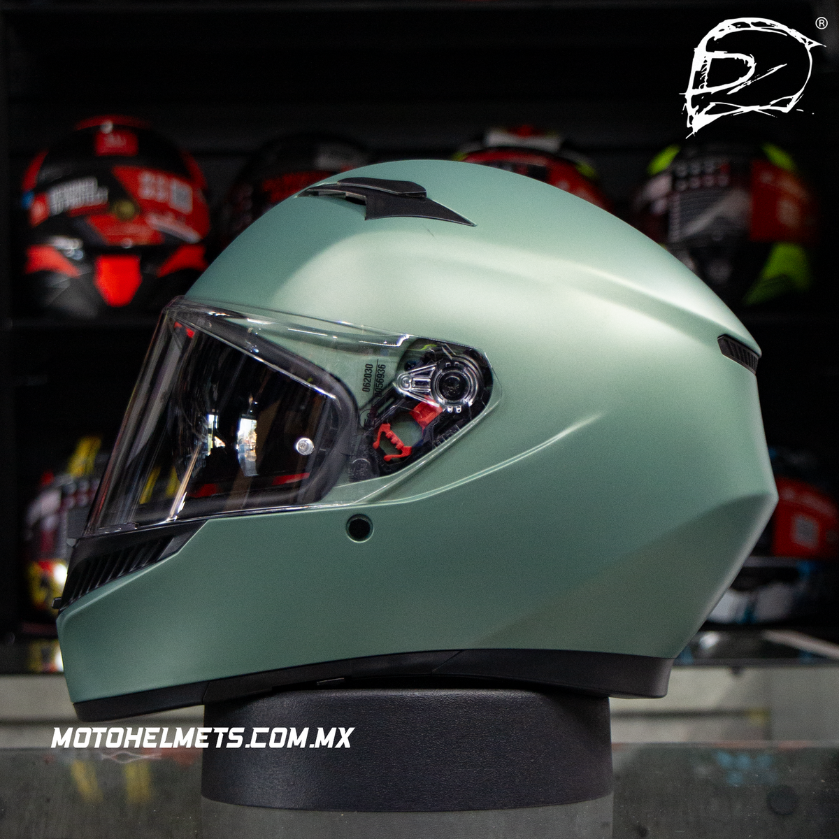Casco Cerrado Agv K-3 Matt Salvia Verde