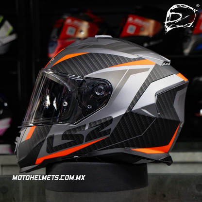 Casco Integral LS2 Storm Racer Negro Naranja FF800
