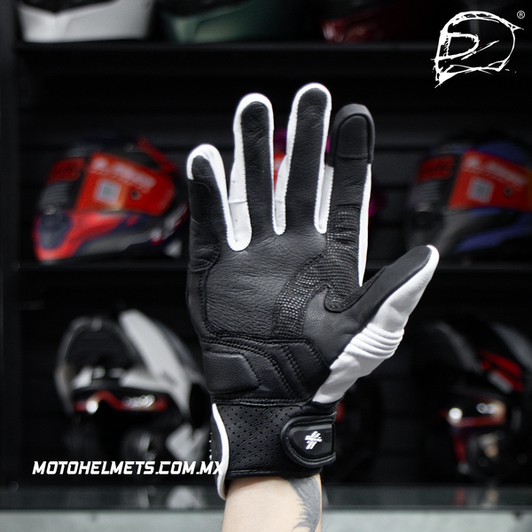Guantes De Piel Giacomo T800 Negro Blanco