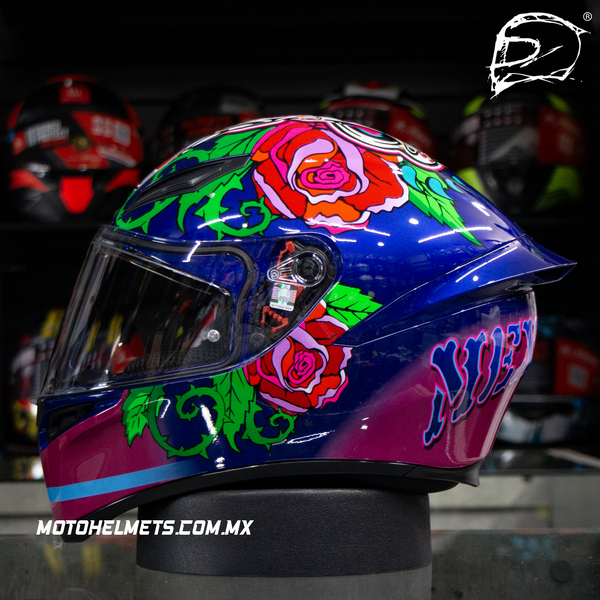 Casco Integral Agv K1  Replica Ece2205 Salom Azul Rosa