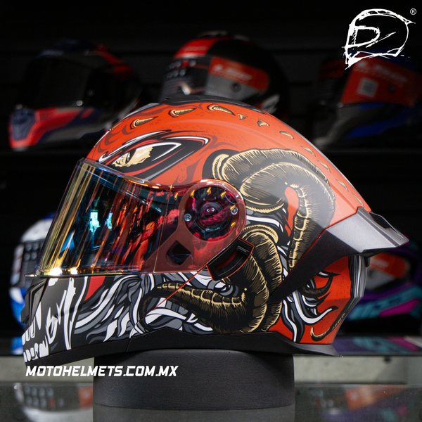 Casco Abatible R7 Racing Alfa Con Luz Led The King
