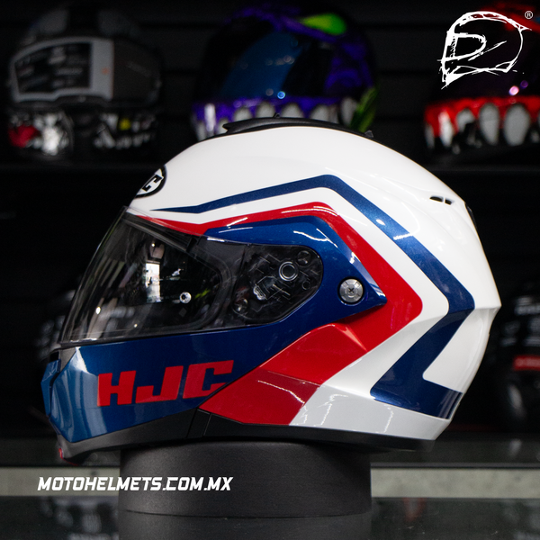 Casco Abatible Hjc C91N Nepos Blanco Rojo Azul