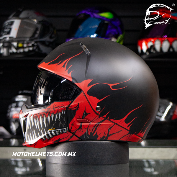Casco Abierto Hjc I20 Scraw Negro Rojo