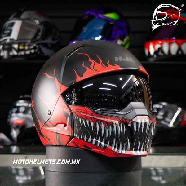 Casco Abierto Hjc I20 Scraw Negro Rojo