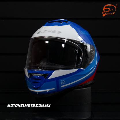 Casco Integral LS2 Storm II Slant Azul Rojo Brillo FF800