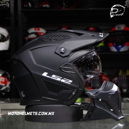 Casco Cross City LS2 Drifter Solid Negro Mate OF606