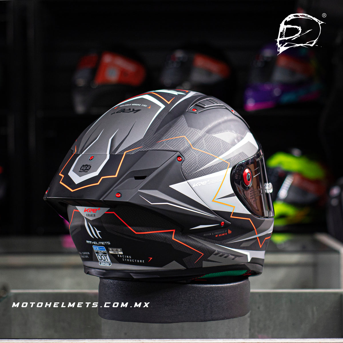 Casco Integral De Carbono Mt Kre Kraker Ff103 C5 Rojo