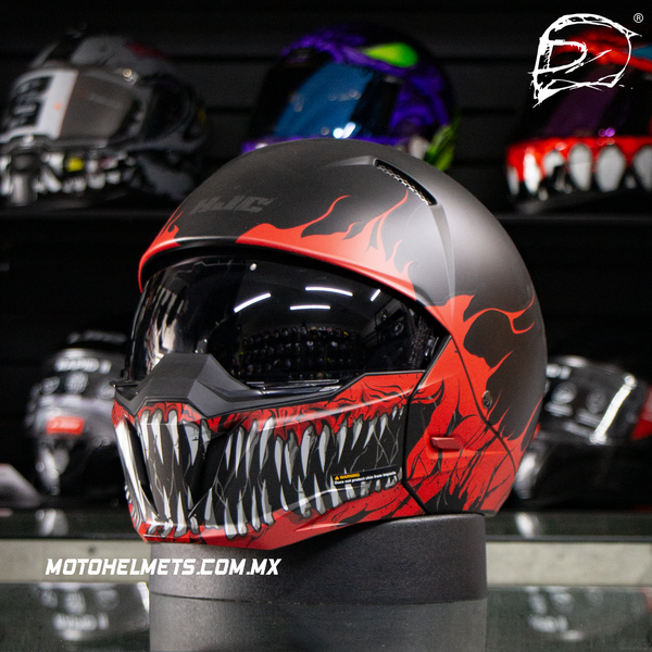 Casco Abierto Hjc I20 Scraw Negro Rojo