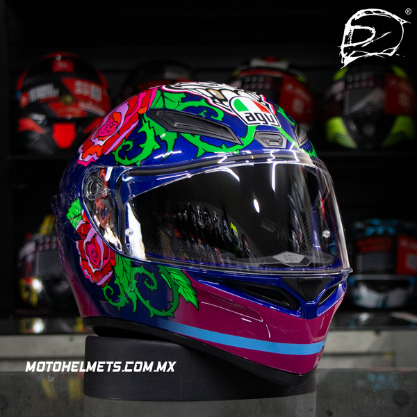 Casco Integral Agv K1  Replica Ece2205 Salom Azul Rosa