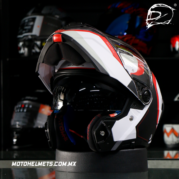 Casco Abatible MT SV Atom 2 Emalla B0 Rojo Brillo