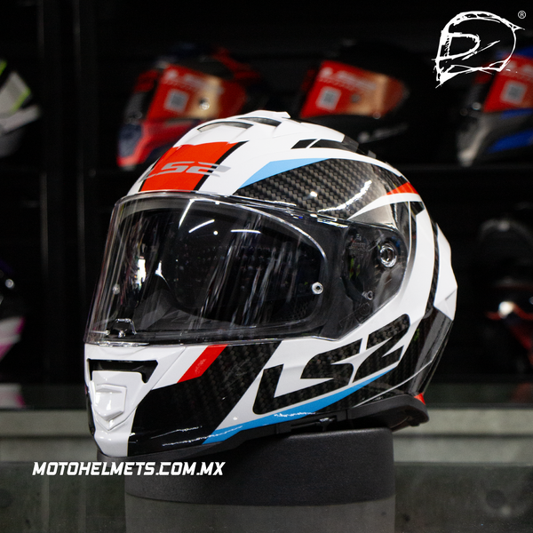 Casco Integral LS2 Storm Racer II Blanco Rojo Azul FF800