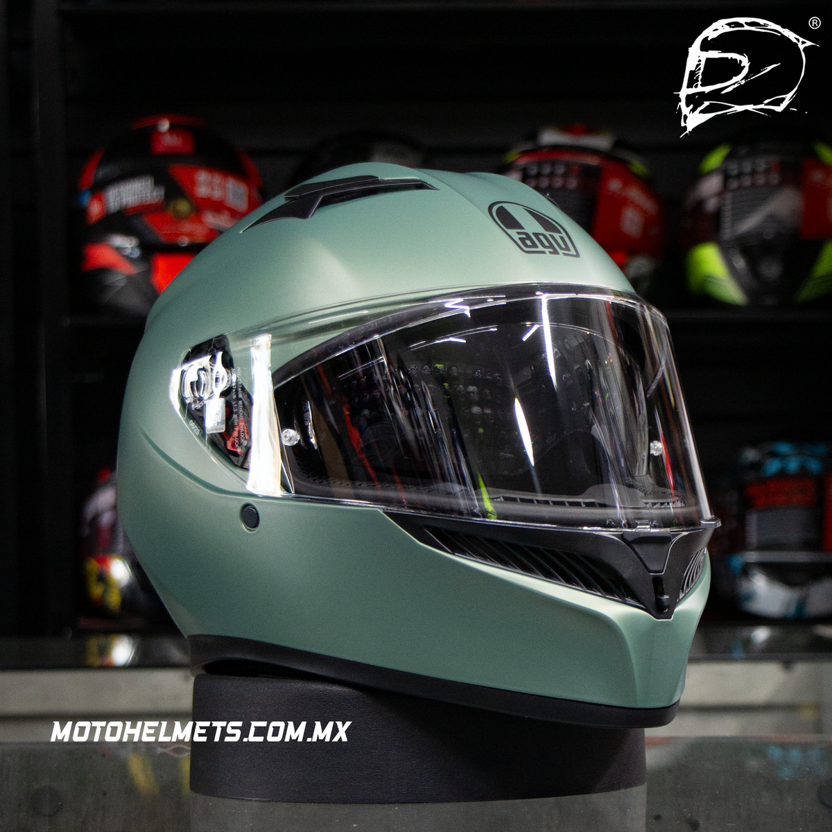 Casco Cerrado Agv K-3 Matt Salvia Verde