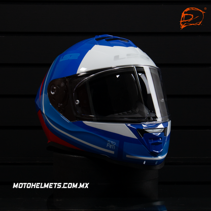 Casco Integral LS2 Storm II Slant Azul Rojo Brillo FF800