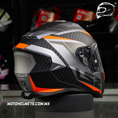 Casco Integral LS2 Storm Racer Negro Naranja FF800