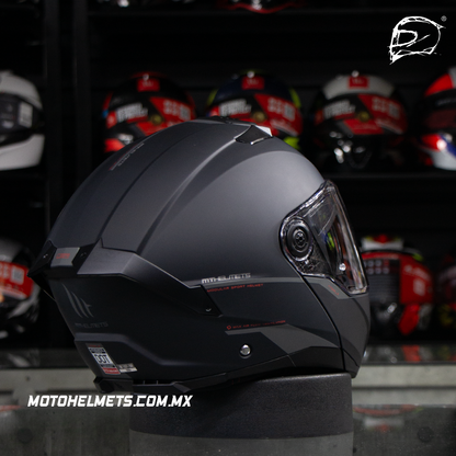 Casco Abatible Mt Sv Atom 2 Solid A1 Negro Mate
