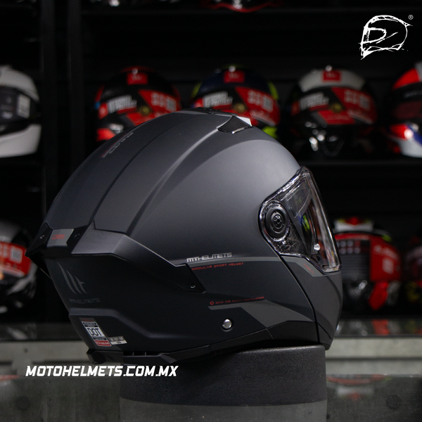 Casco Abatible Mt Sv Atom 2 Solid A1 Negro Mate