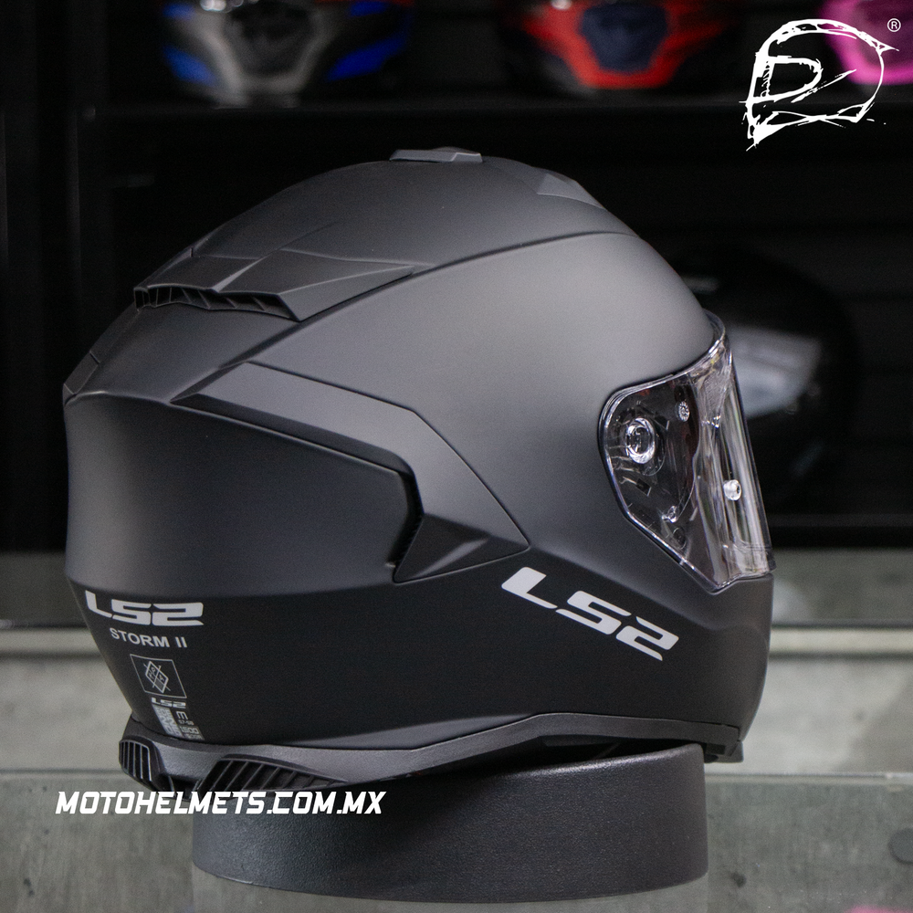 Noir Mat Casque Moto Ls2 Storm II - Intégral Polycarbonate