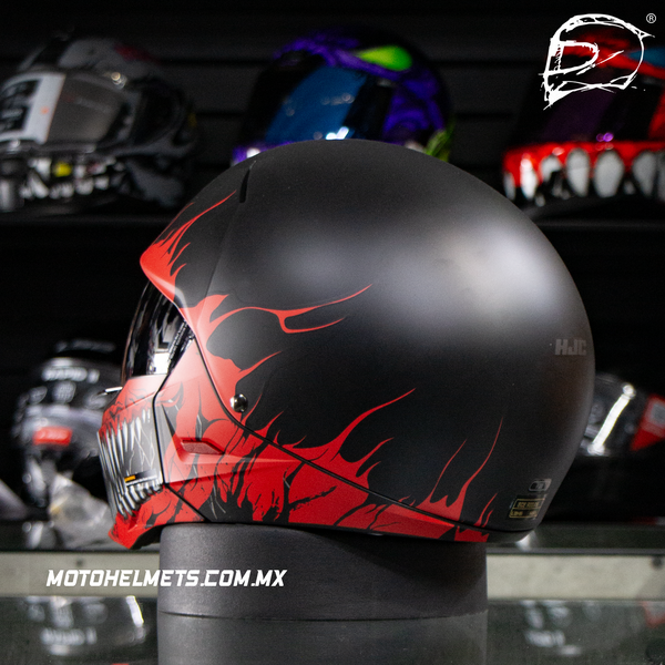 Casco Abierto Hjc I20 Scraw Negro Rojo