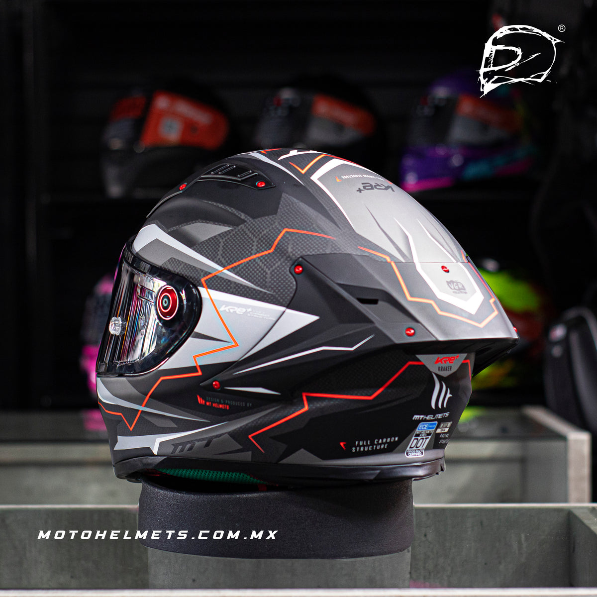 Casco Integral De Carbono Mt Kre Kraker Ff103 C5 Rojo