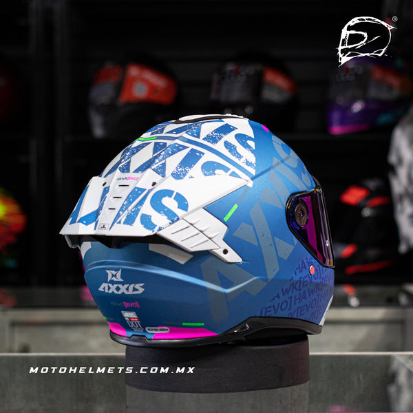 Casco Integral Axxis Hawk Sv Spiffy B7 Azul Mate