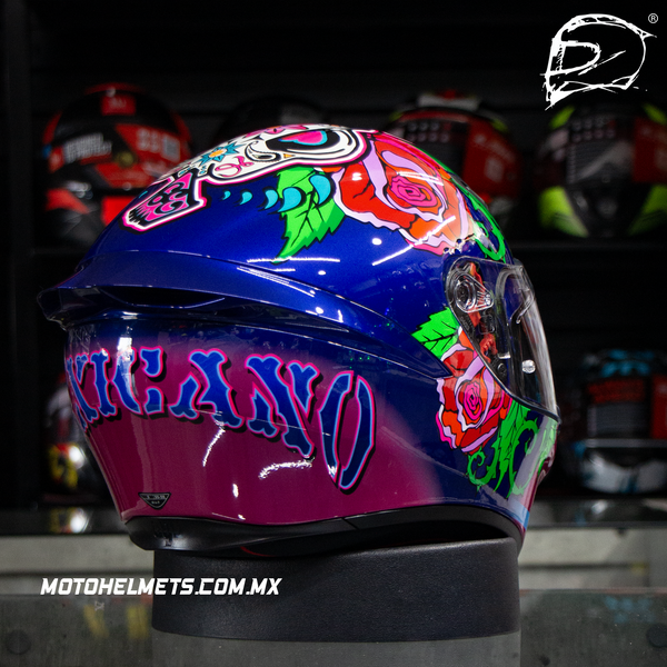 Casco Integral Agv K1  Replica Ece2205 Salom Azul Rosa