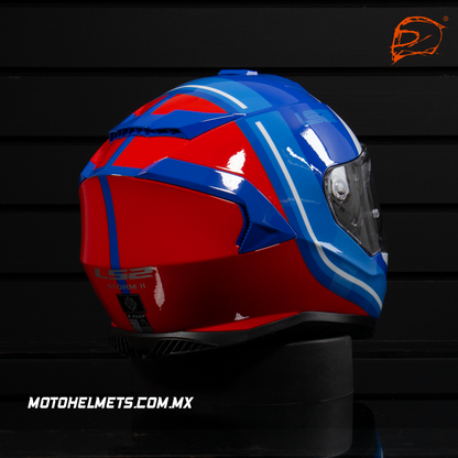 Casco Integral LS2 Storm II Slant Azul Rojo Brillo FF800