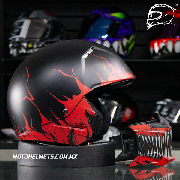Casco Abierto Hjc I20 Scraw Negro Rojo