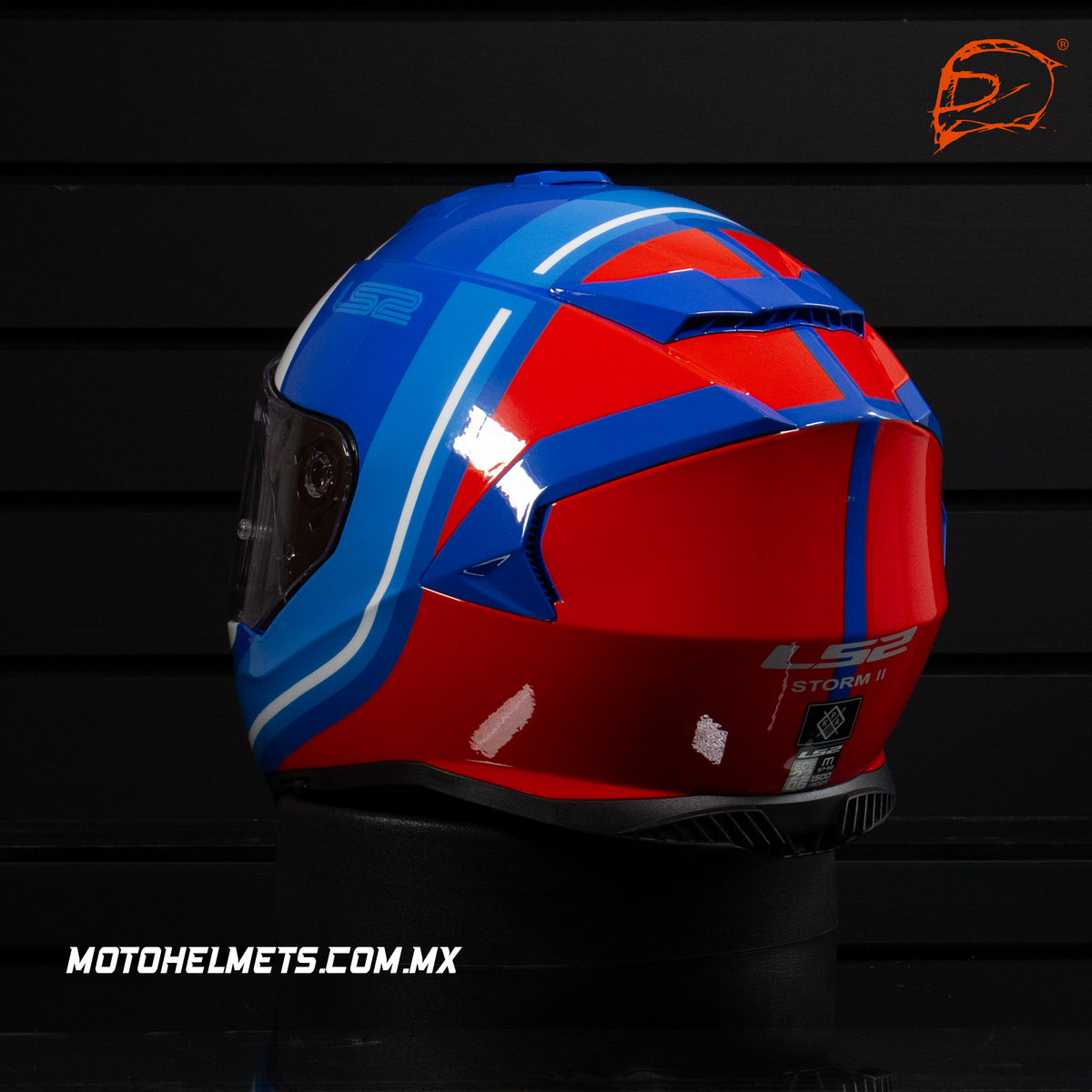 Casco Integral LS2 Storm II Slant Azul Rojo Brillo FF800