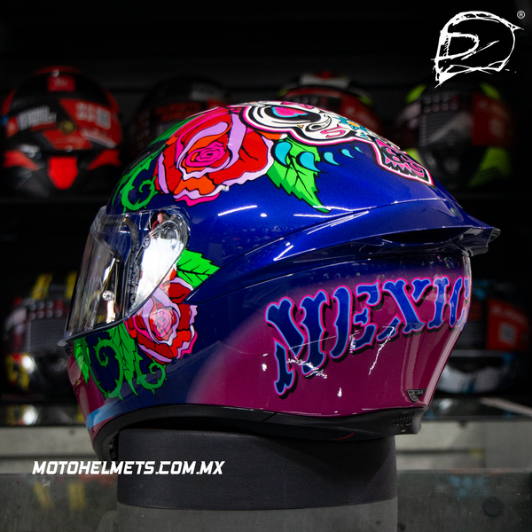 Casco Integral Agv K1  Replica Ece2205 Salom Azul Rosa