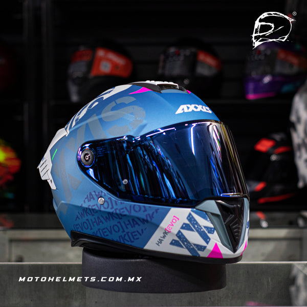 Casco Integral Axxis Hawk Sv Spiffy B7 Azul Mate